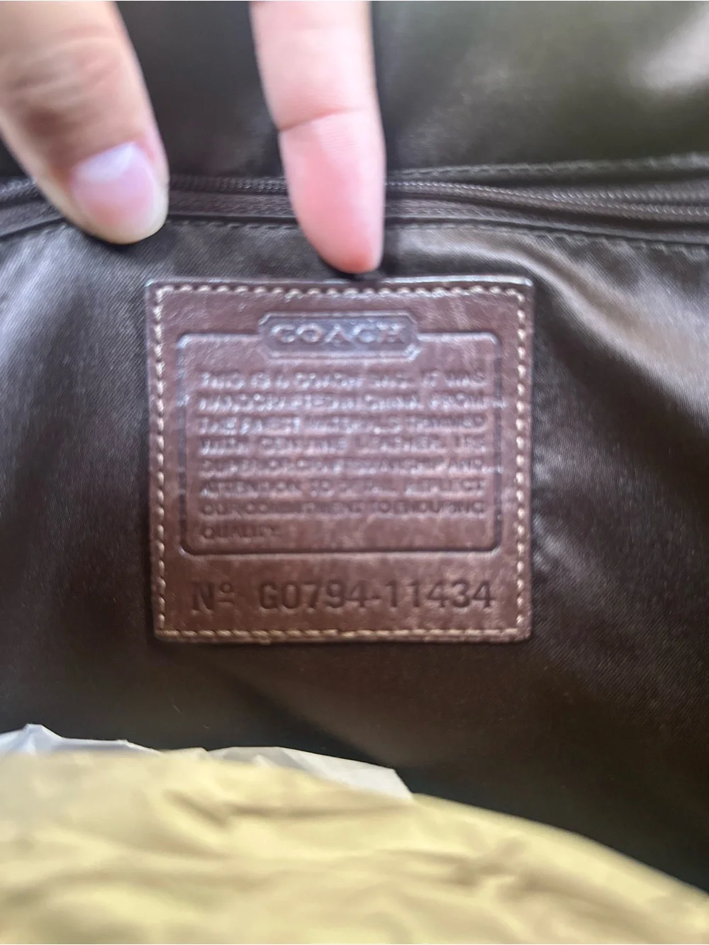 Coach Brown and Tan Signature Messenger Bag with Brass Buckle